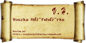 Voszka Hófehérke névjegykártya